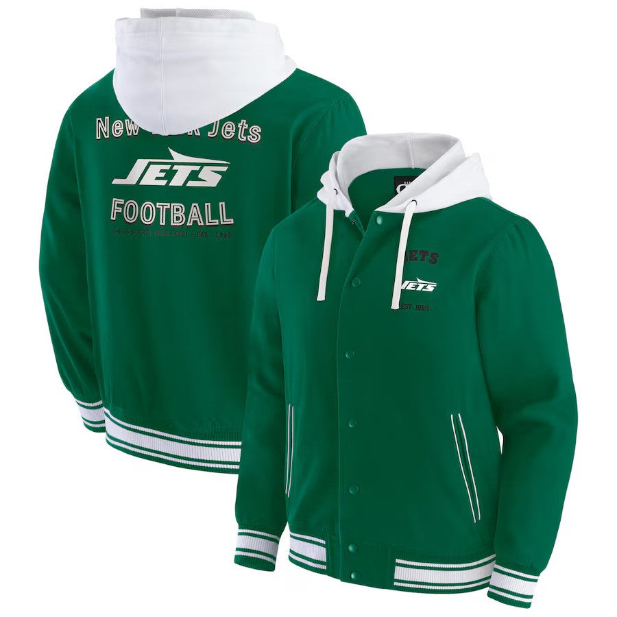 New York Jets NFL Darius Rucker Full-Snap Hoodie Jacket – Green (USA Stock) - UKASSNI