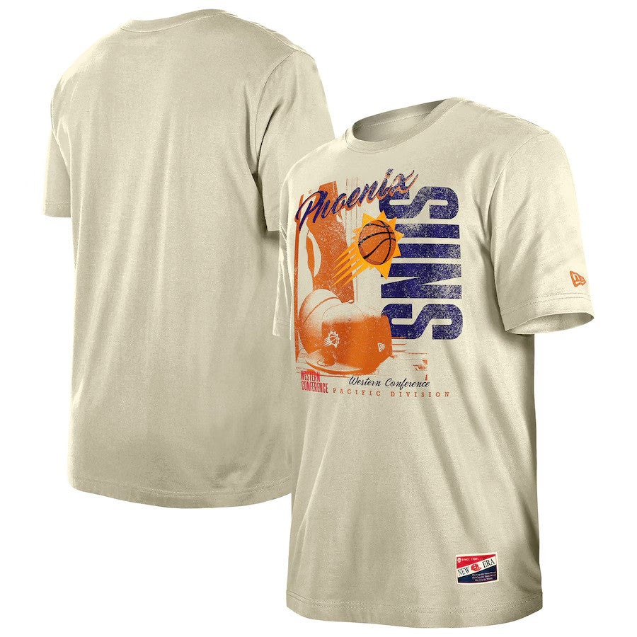 Phoenix Suns NBA New Era Distressed Throwback Vintage Color Pack T-Shirt - Cream - UKASSNI