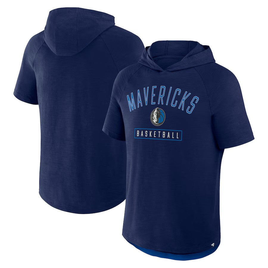 Dallas Mavericks NBA Fanatics Pass Legend Hooded T-Shirt - Athletic Navy - UKASSNI