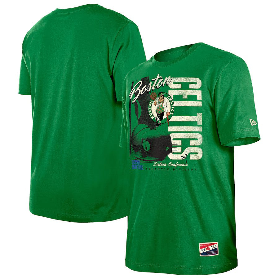 Boston Celtics NBA New Era Distressed Throwback Vintage Color Pack T-Shirt – Kelly Green (USA Stock) - UKASSNI
