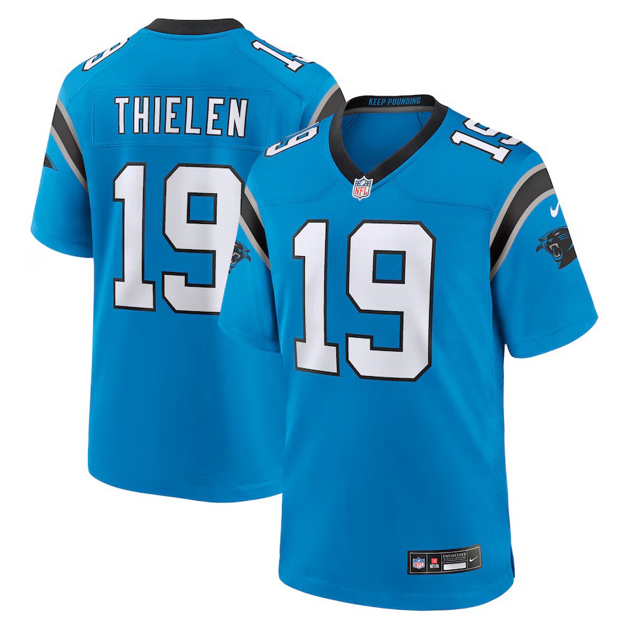 Adam Thielen NFL Carolina Panthers Nike Alternate Game Jersey – Blue (USA Stock) - UKASSNI