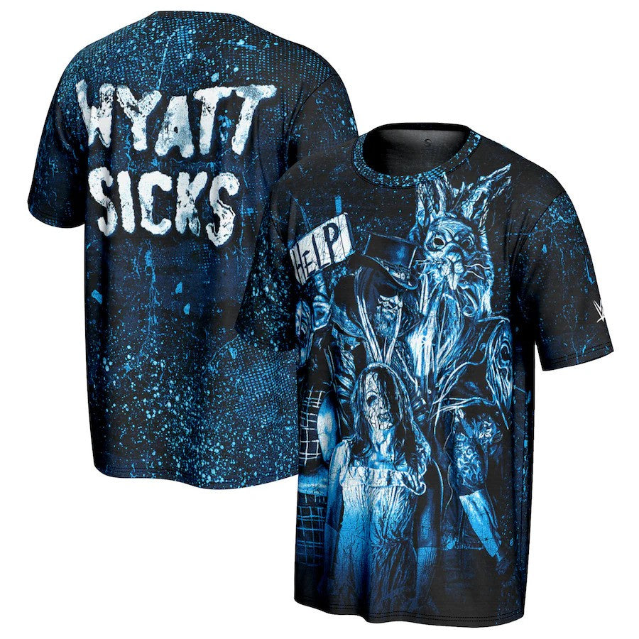 Wyatt Sicks WWE ProSphere “Help” T-Shirt – Black (USA Stock) - UKASSNI