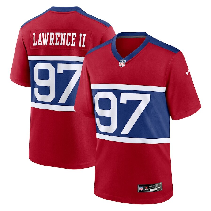 Dexter Lawrence II New York Giants Nike Alternate Player Game Jersey – Century Red (USA Stock) - UKASSNI