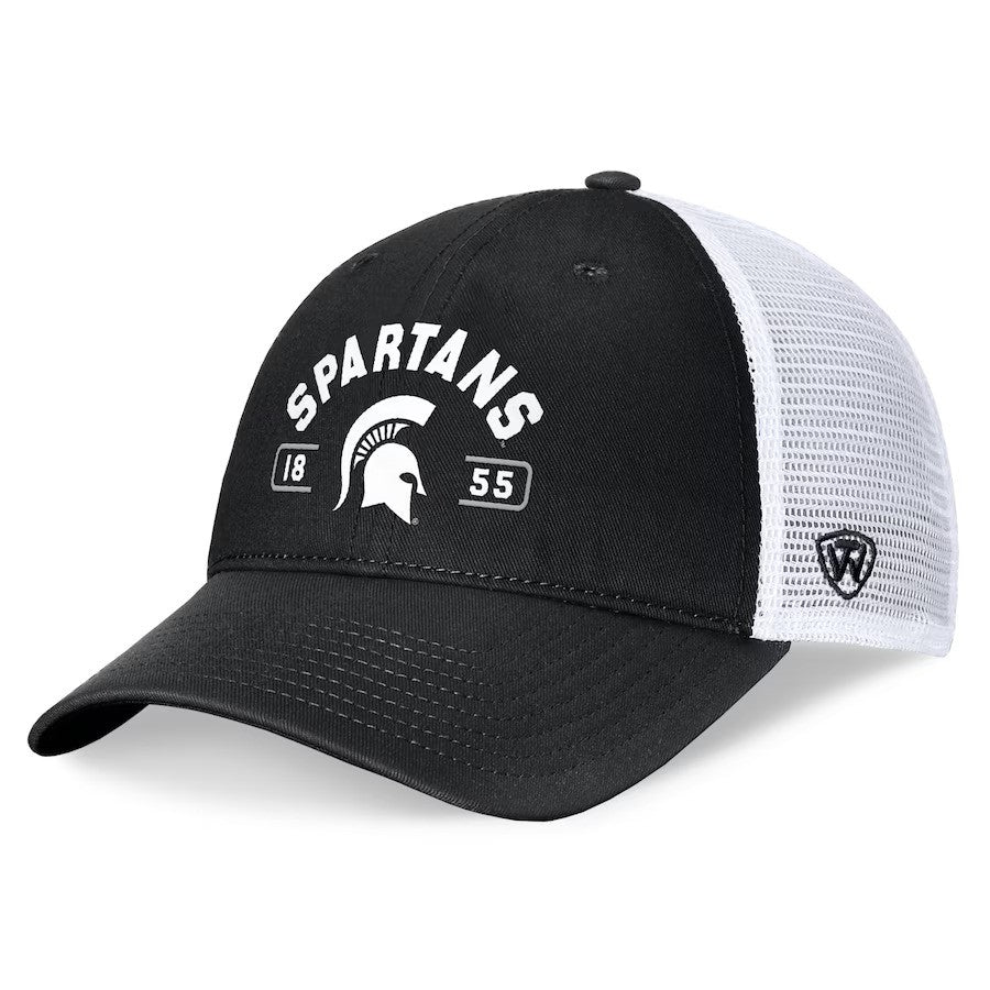 Michigan State Spartans NCAA Top of the World Free Kick Trucker Adjustable Hat – Black/White (USA Stock) - UKASSNI