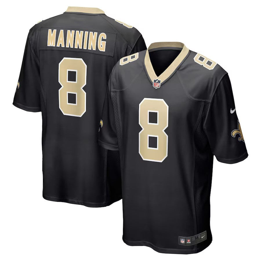 Archie Manning NFL New Orleans Saints Nike Retired Player Game Jersey – Black (USA Stock) - UKASSNI
