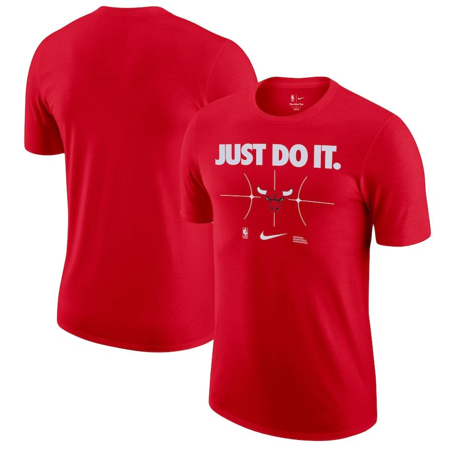 Chicago Bulls NBA Nike Just Do It T-Shirt - Red - UKASSNI