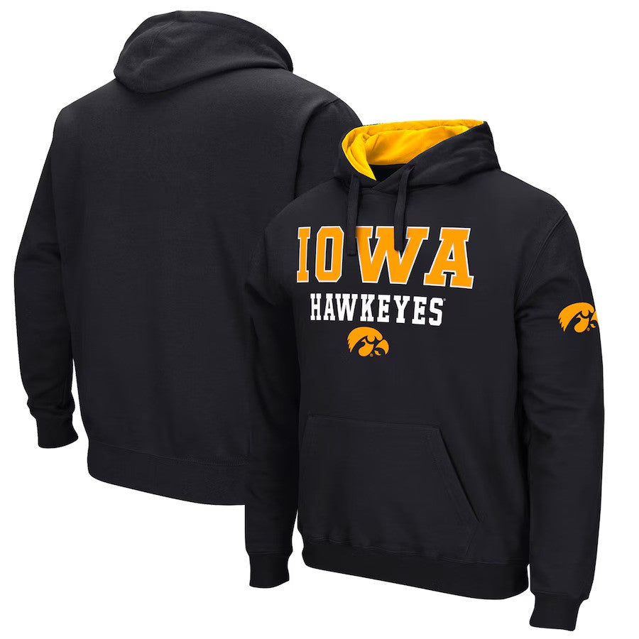 Iowa Hawkeyes Colosseum Sunrise Pullover Hoodie - Black - UKASSNI