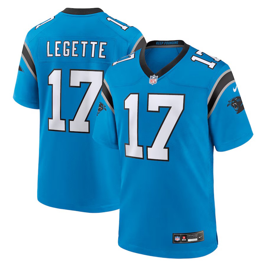 Xavier Legette NFL Carolina Panthers Nike Alternate Game Jersey – Blue (USA Stock) - UKASSNI