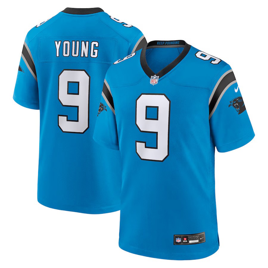 Bryce Young NFL Carolina Panthers Nike Alternate Game Jersey – Blue (USA Stock) - UKASSNI