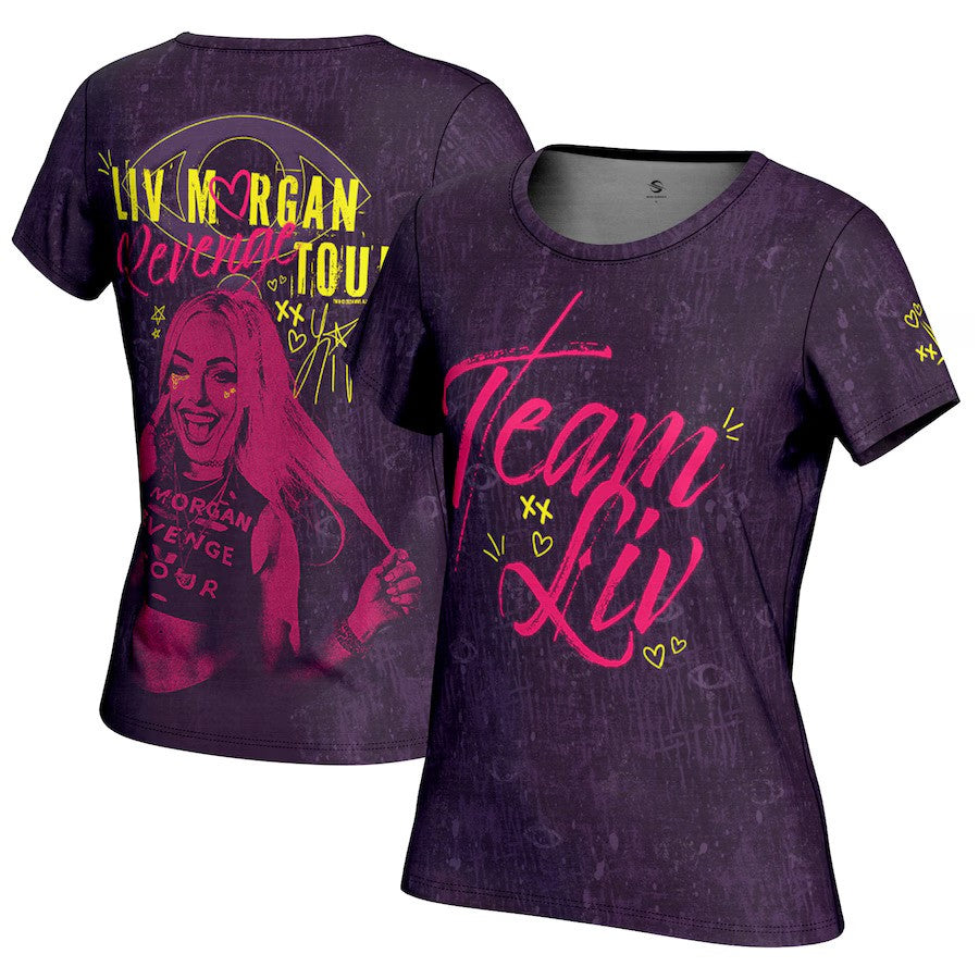 Liv Morgan WWE UK Small ProSphere Women’s Revenge Tour T-Shirt – Purple (UK Stock) - UKASSNI
