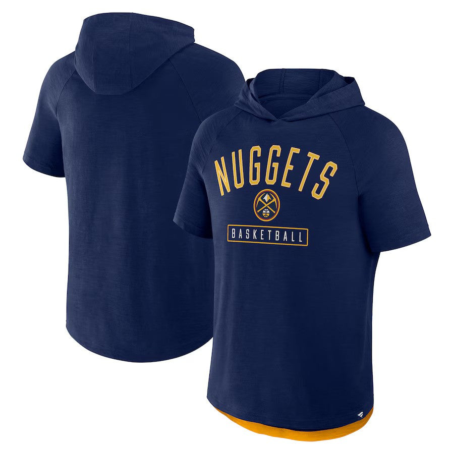 Denver Nuggets NBA Fanatics Pass Legend Hooded T-Shirt - Athletic Navy - UKASSNI