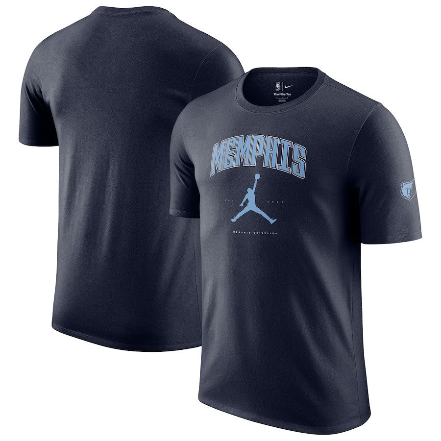 Memphis Grizzlies NBA Jordan Brand Unisex Essential Cities T-Shirt - Navy - UKASSNI