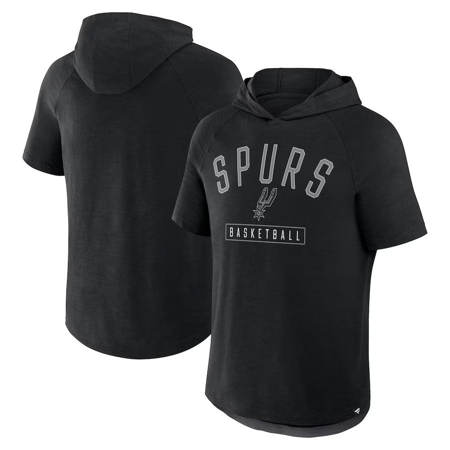 San Antonio Spurs NBA Fanatics Pass Legend Hooded T-Shirt - Black - UKASSNI