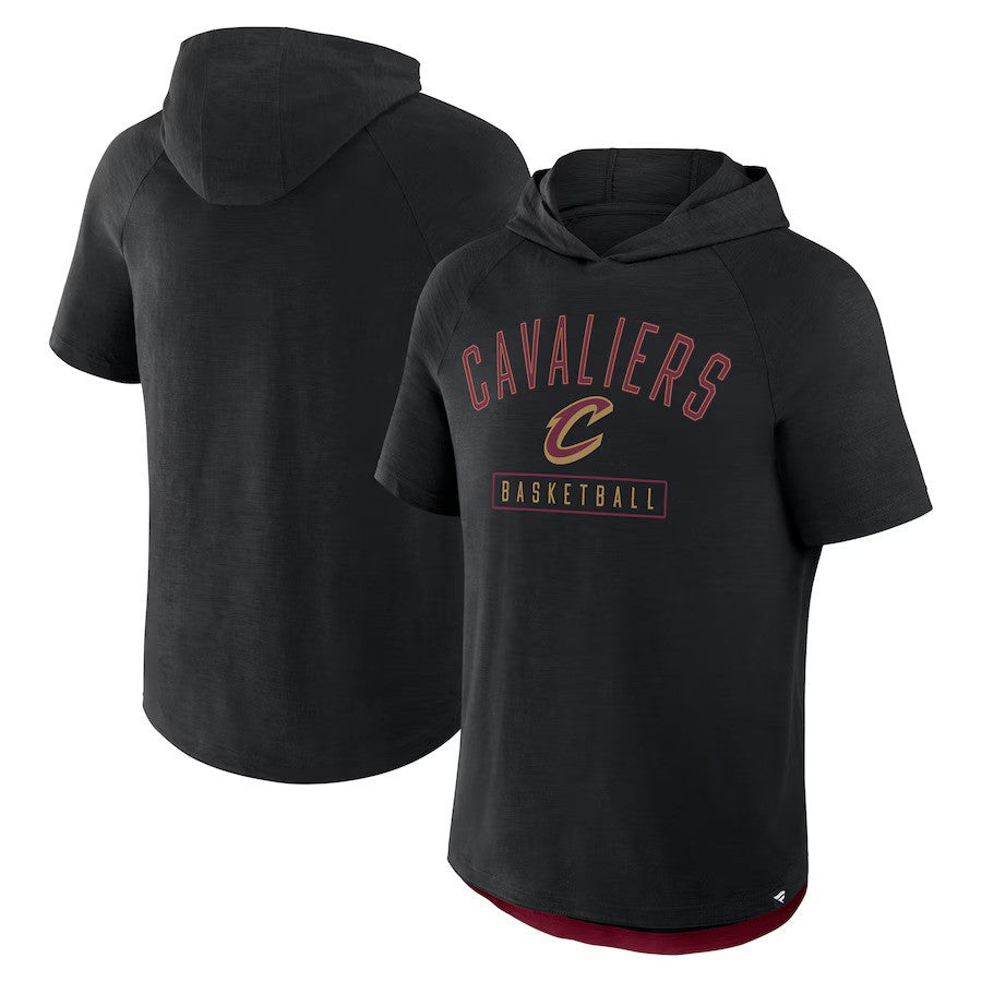 Cleveland Cavaliers NBA Fanatics Pass Legend Hooded T-Shirt - Black - UKASSNI