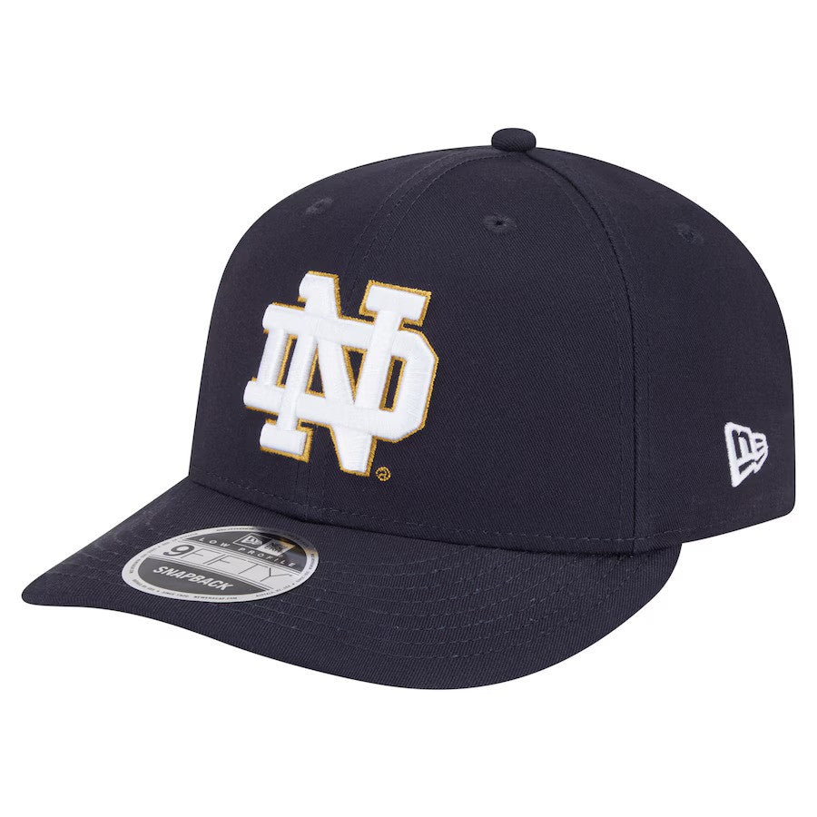 Notre Dame Fighting Irish NCAA New Era Low Profile 9FIFTY Snapback Hat - Navy - UKASSNI