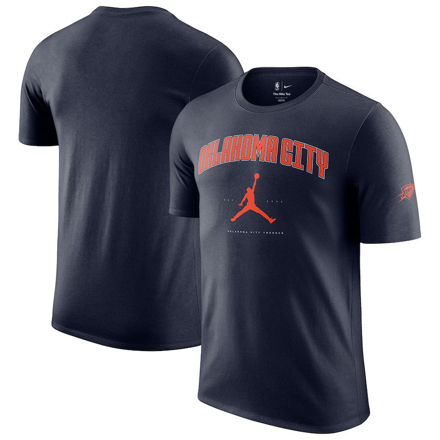Oklahoma City Thunder NBA Jordan Brand Unisex Essential Cities T-Shirt - Navy - UKASSNI