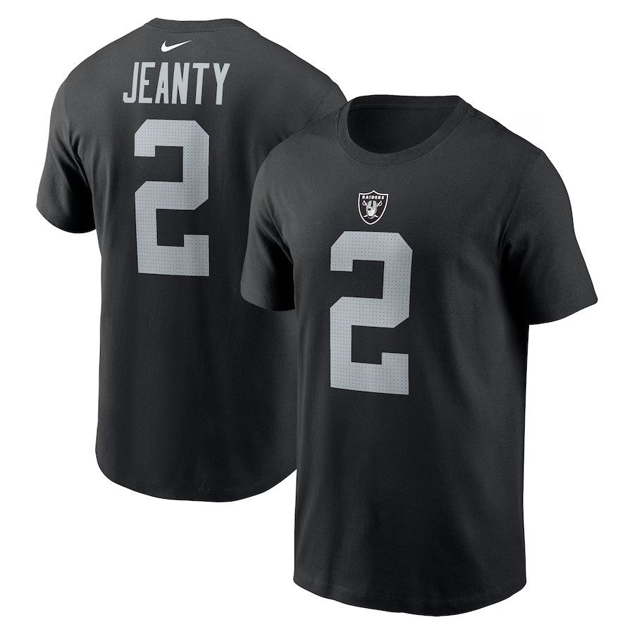 Ashton Jeanty Las Vegas Raiders NFL Nike 2025 Draft First Round Pick Player Name & Number T-Shirt – Black (USA Stock) - UKASSNI