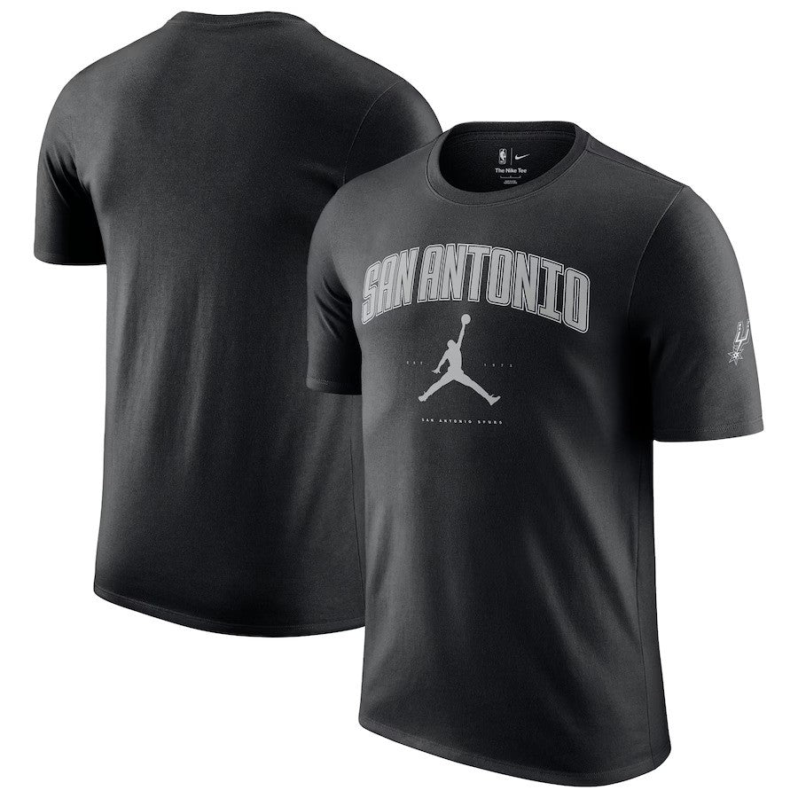San Antonio Spurs NBA Jordan Brand Unisex Essential Cities T-Shirt - Black - UKASSNI
