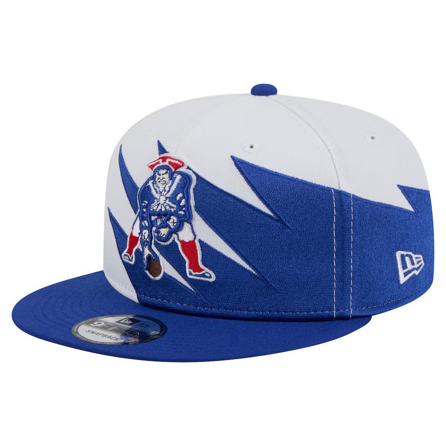 New England Patriots New Era Throwback Jagged 9FIFTY Snapback Hat – Royal (USA Stock) - UKASSNI