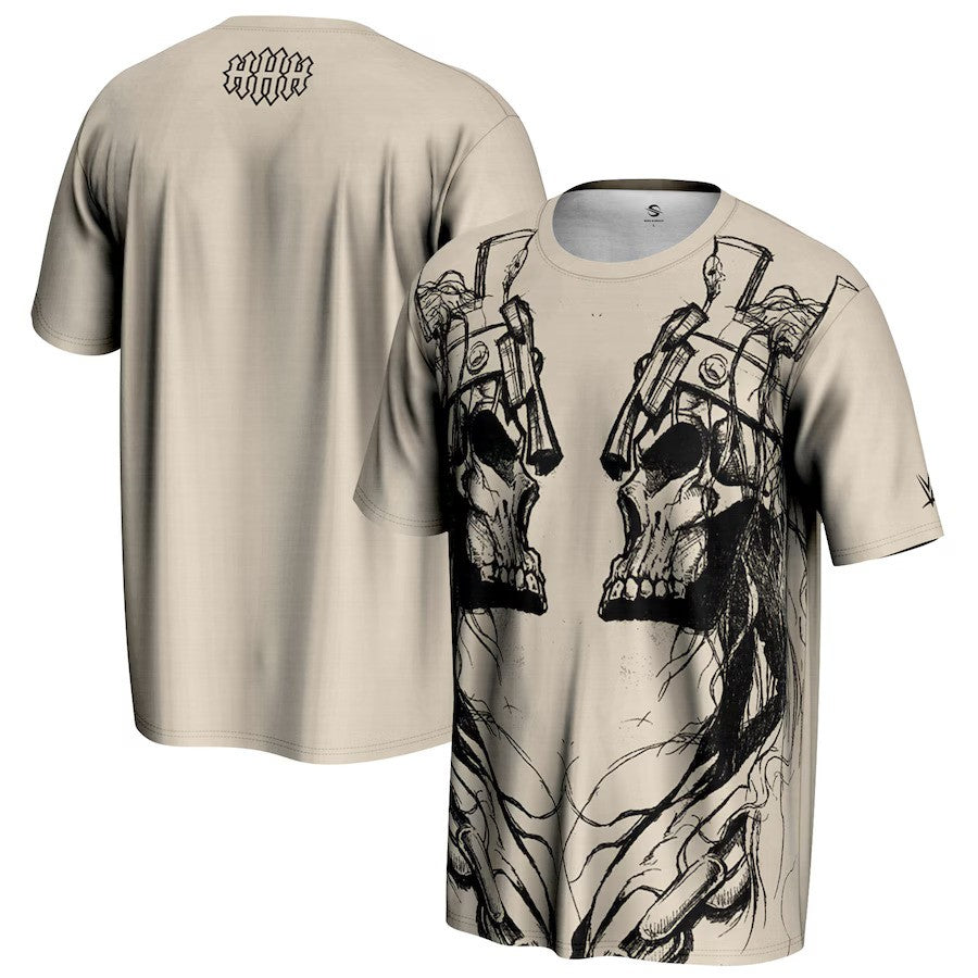 Triple H WWE ProSphere Skull King Mirror T-Shirt – Tan (USA Stock) - UKASSNI