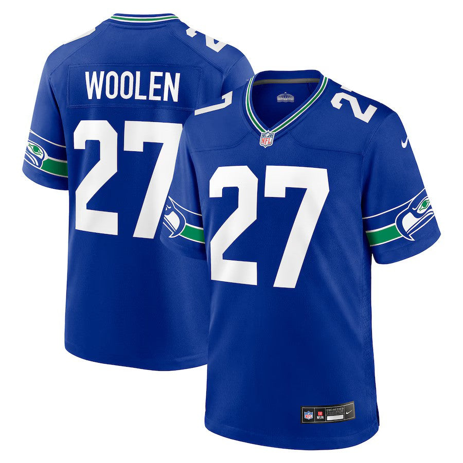 Tariq Woolen NFL Seattle Seahawks Nike Throwback Player Game Jersey Royal (USA Stock) - UKASSNI