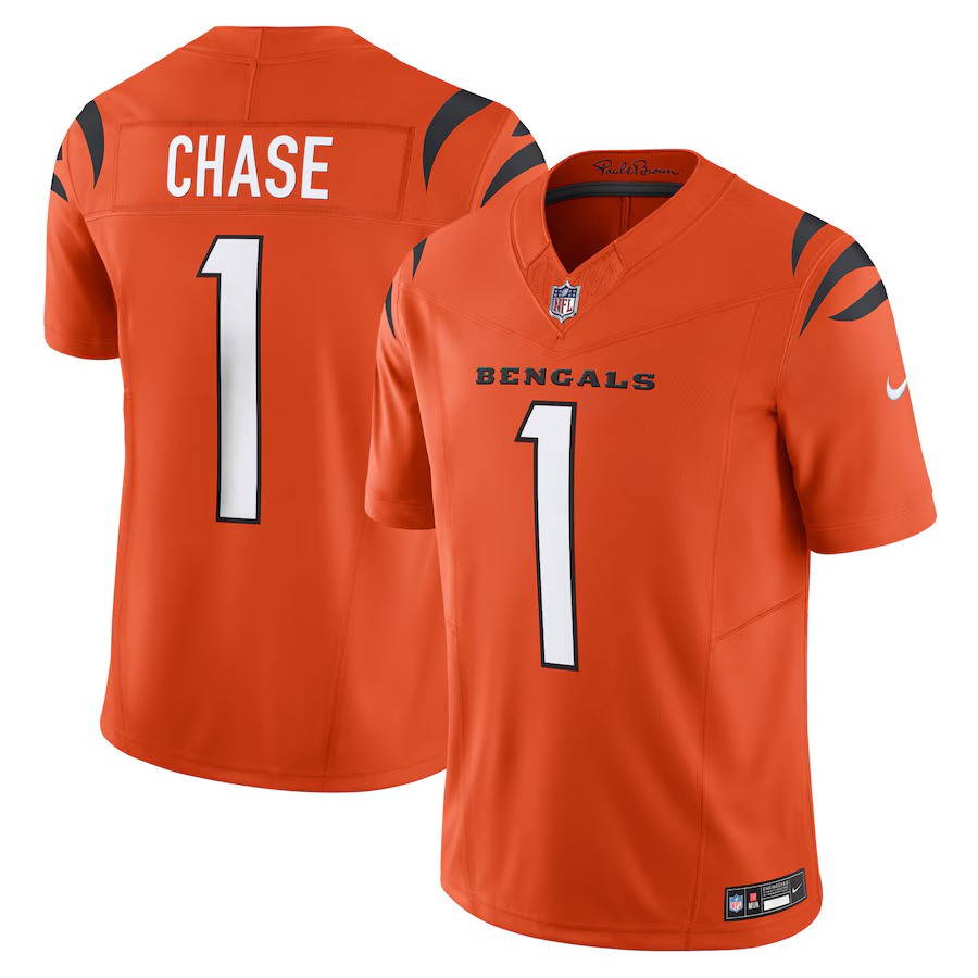 Ja'Marr Chase NFL Cincinnati Bengals Nike Vapor F.U.S.E. Limited Jersey - Orange - UKASSNI