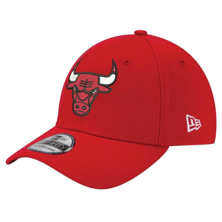 Chicago Bulls NBA New Era Official Team Color 39THIRTY Flex Hat - Red - UKASSNI
