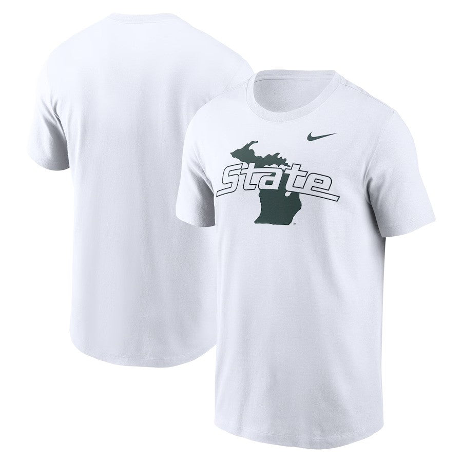 Michigan State Spartans NCAA Nike Campus Local T-Shirt – White (USA Stock) - UKASSNI