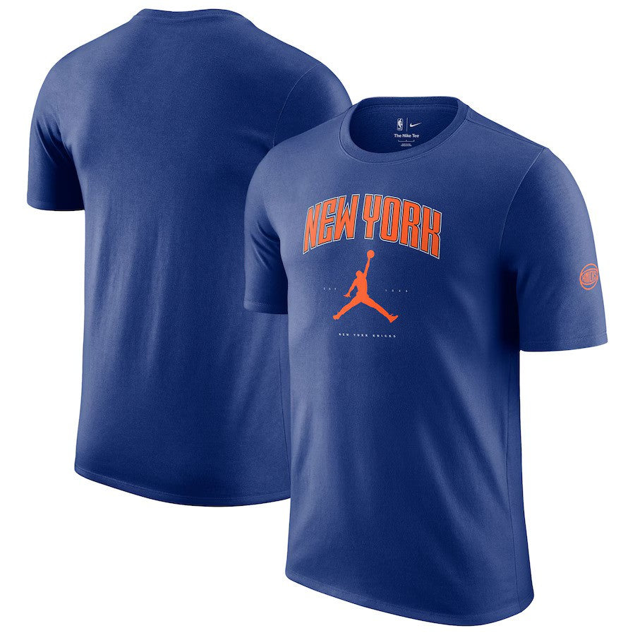 New York Knicks NBA Jordan Brand Unisex Essential Cities T-Shirt – Blue (USA Stock) - UKASSNI