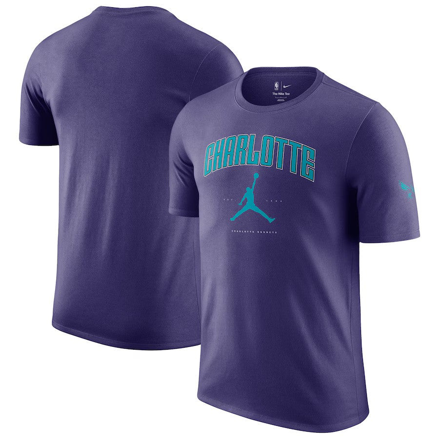 Charlotte Hornets NBA Jordan Brand Unisex Essential Cities T-Shirt - Purple - UKASSNI