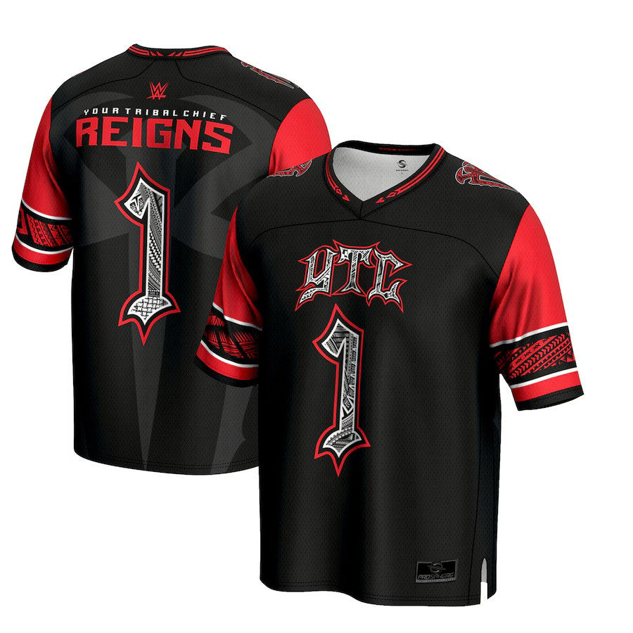 Roman Reigns WWE ProSphere YTC Football Jersey – Black (USA Stock) - UKASSNI