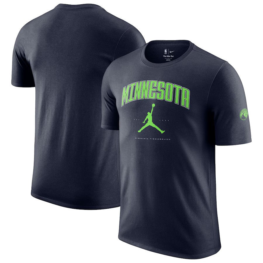 Minnesota Timberwolves NBA Jordan Brand Unisex Essential Cities T-Shirt - Navy - UKASSNI
