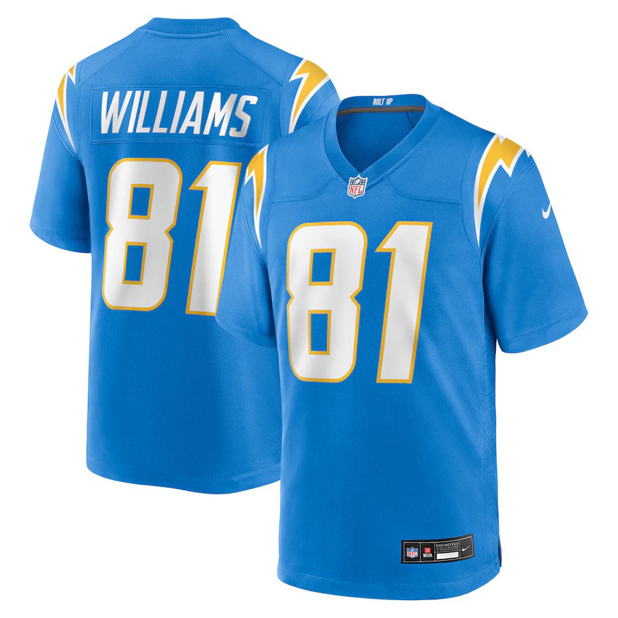 Mike Williams NFL Los Angeles Chargers Nike Team Game Jersey – Powder Blue (USA Stock) - UKASSNI