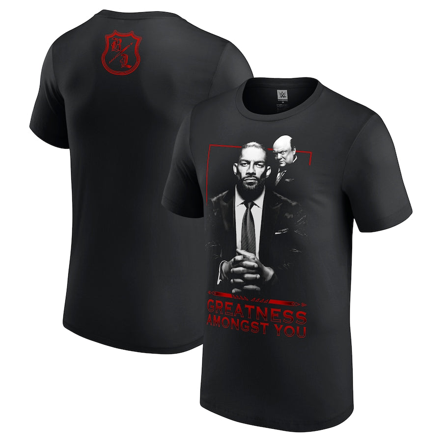 Roman Reigns WWE UK Greatness Amongst You T-Shirt - Black - UKASSNI