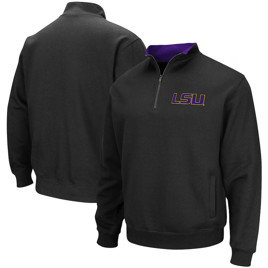 LSU Tigers NCAA Colosseum Tortugas Quarter-Zip Jacket – Black (USA Stock)