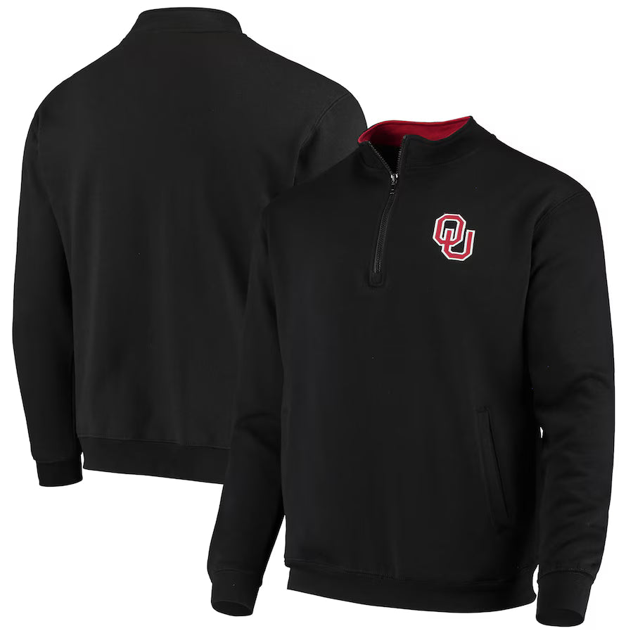 Oklahoma Sooners NCAA Colosseum Tortugas Quarter-Zip Jacket – Black (USA Stock)