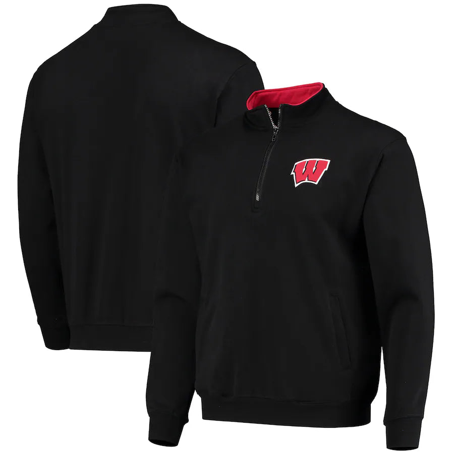 Wisconsin Badgers NCAA Colosseum Tortugas Quarter-Zip Jacket – Black (USA Stock)