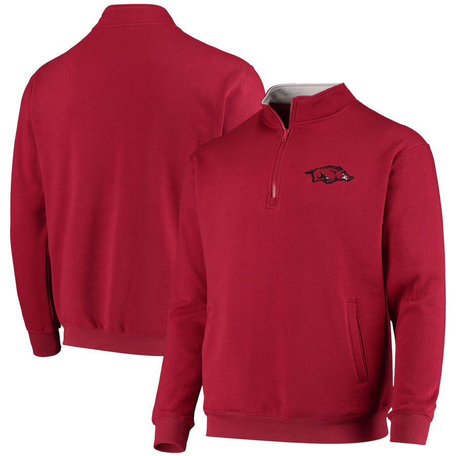 Arkansas Razorbacks NCAA Colosseum Tortugas Quarter-Zip Jacket – Cardinal (USA Stock)