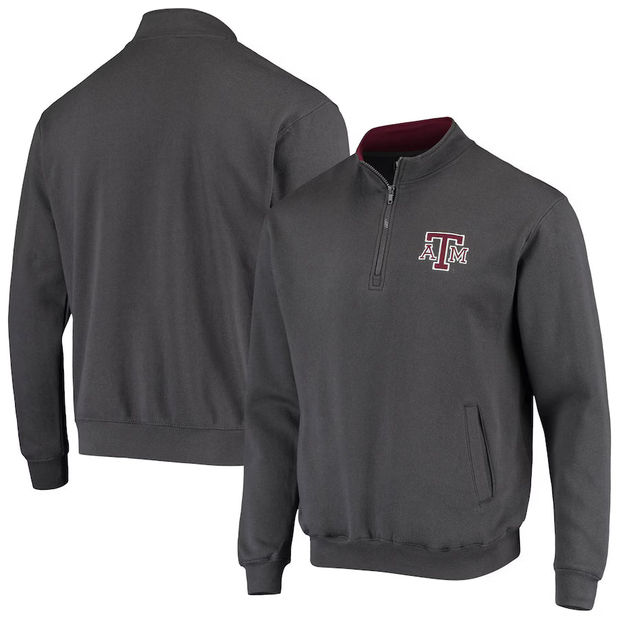 Texas A&M Aggies NCAA Colosseum Tortugas Quarter-Zip Jacket – Charcoal (USA Stock)