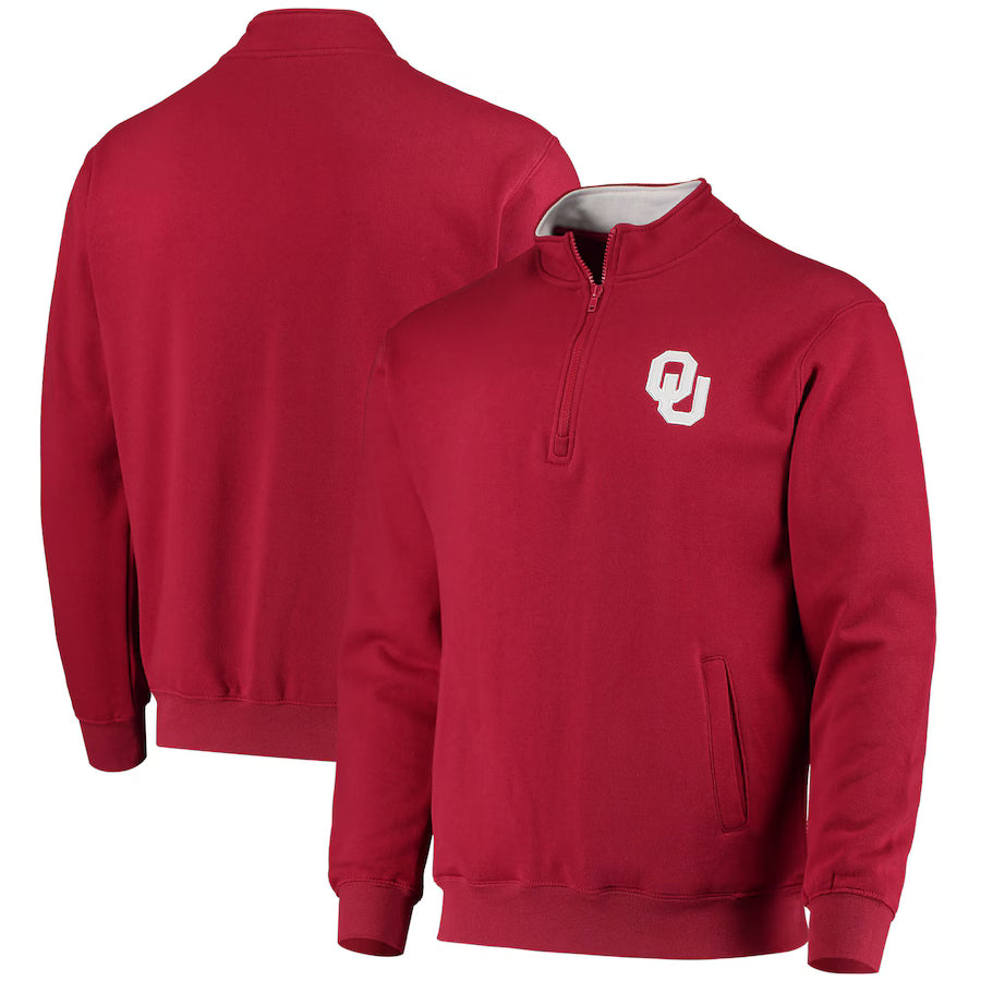 Oklahoma Sooners NCAA Colosseum Tortugas Quarter-Zip Jacket – Crimson (USA Stock)