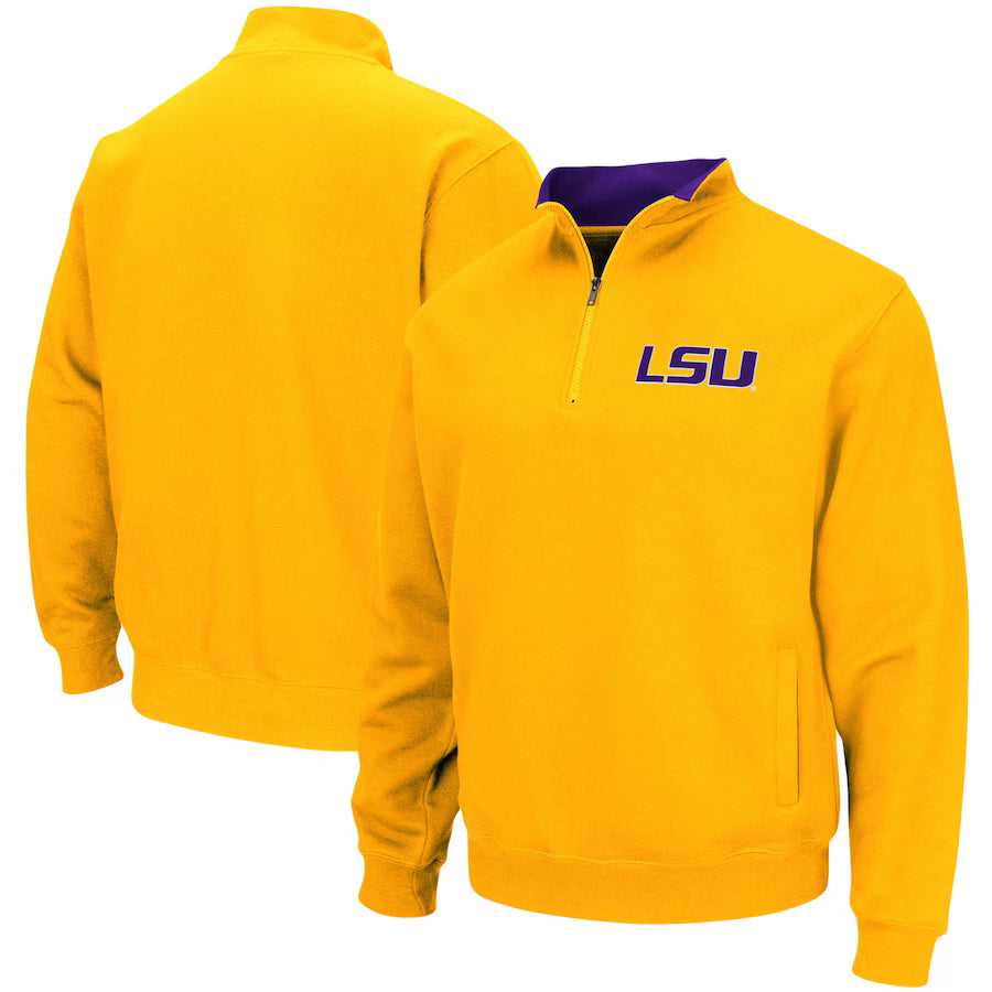 LSU Tigers NCAA Colosseum Tortugas Quarter-Zip Jacket – Gold (USA Stock)