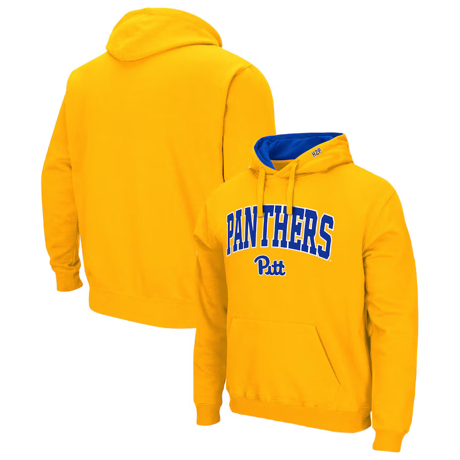 Pitt Panthers NCAA Colosseum Arch & Logo 3.0 Pullover Hoodie - Gold (USA Stock)