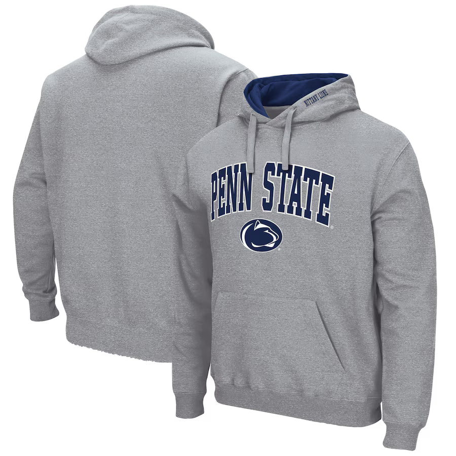 Penn State Nittany Lions Colosseum Arch & Logo 3.0 Pullover Hoodie – Heather Gray (USA Stock)