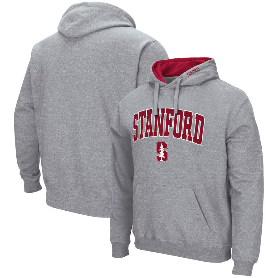 Stanford Cardinal NCAA Colosseum Arch & Logo 3.0 Pullover Hoodie - Heather Gray (USA Stock)