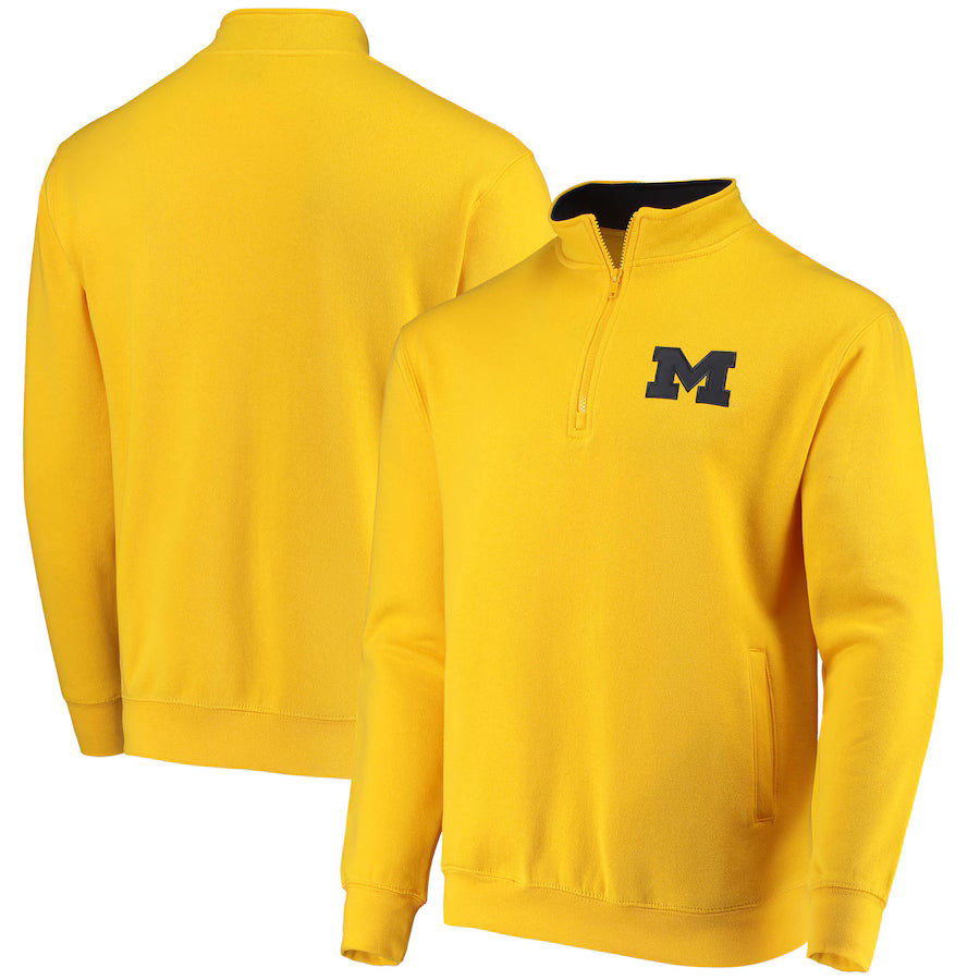 Michigan Wolverines NCAA Colosseum Tortugas Quarter-Zip Jacket – Maize (USA Stock)