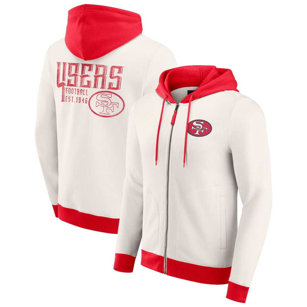 San Francisco 49ers Darius Rucker Full-Zip Hoodie – Cream (USA Stock)