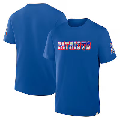 New England Patriots Fanatics Elevated Classic Legacy T-Shirt - Royal (USA Stock)