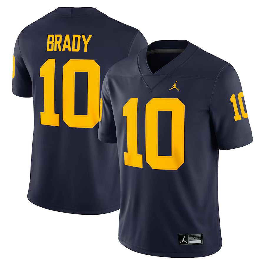 Tom Brady Michigan Wolverines Game Jersey – Navy (USA Stock)