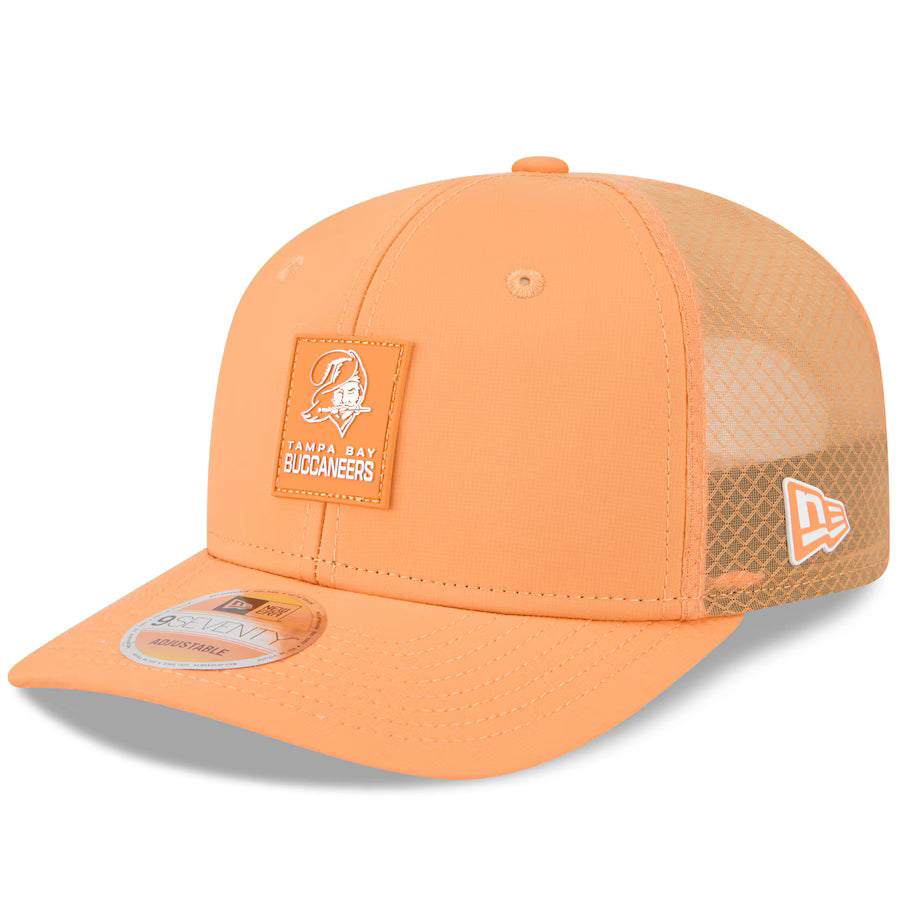 Tampa Bay Buccaneers New Era 2025 Sideline Throwback 9SEVENTY Trucker Adjustable Hat – Orange (USA Stock)