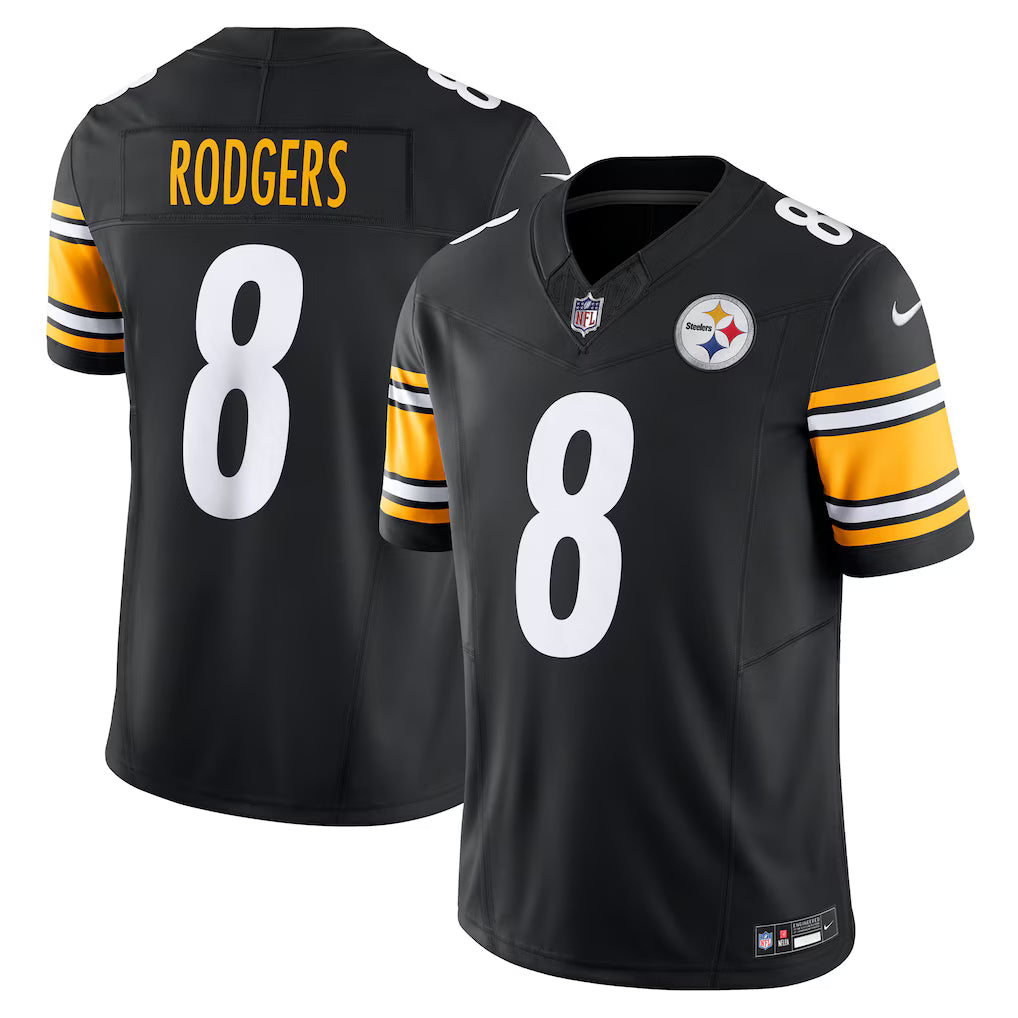 Aaron Rodgers NFL Pittsburgh Steelers Nike Team Vapor F.U.S.E. Limited Jersey – Black (USA Stock)